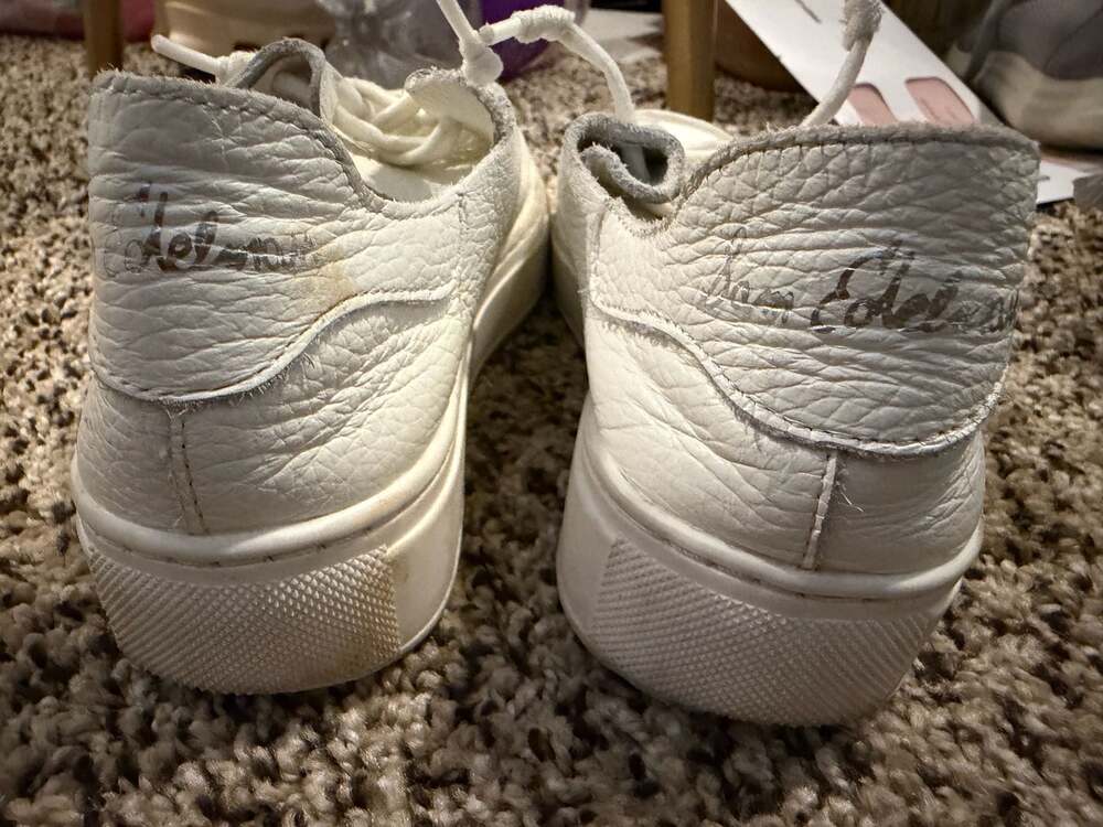 Sam Edelman White Leather Sneakers Youth Size 1